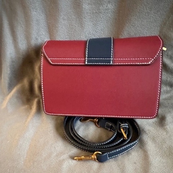 Maroon and Navy Cross body genuine leather - Picture 3 of 8